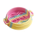 Pink and yellow Hipipet silicone slow feeder bowl
