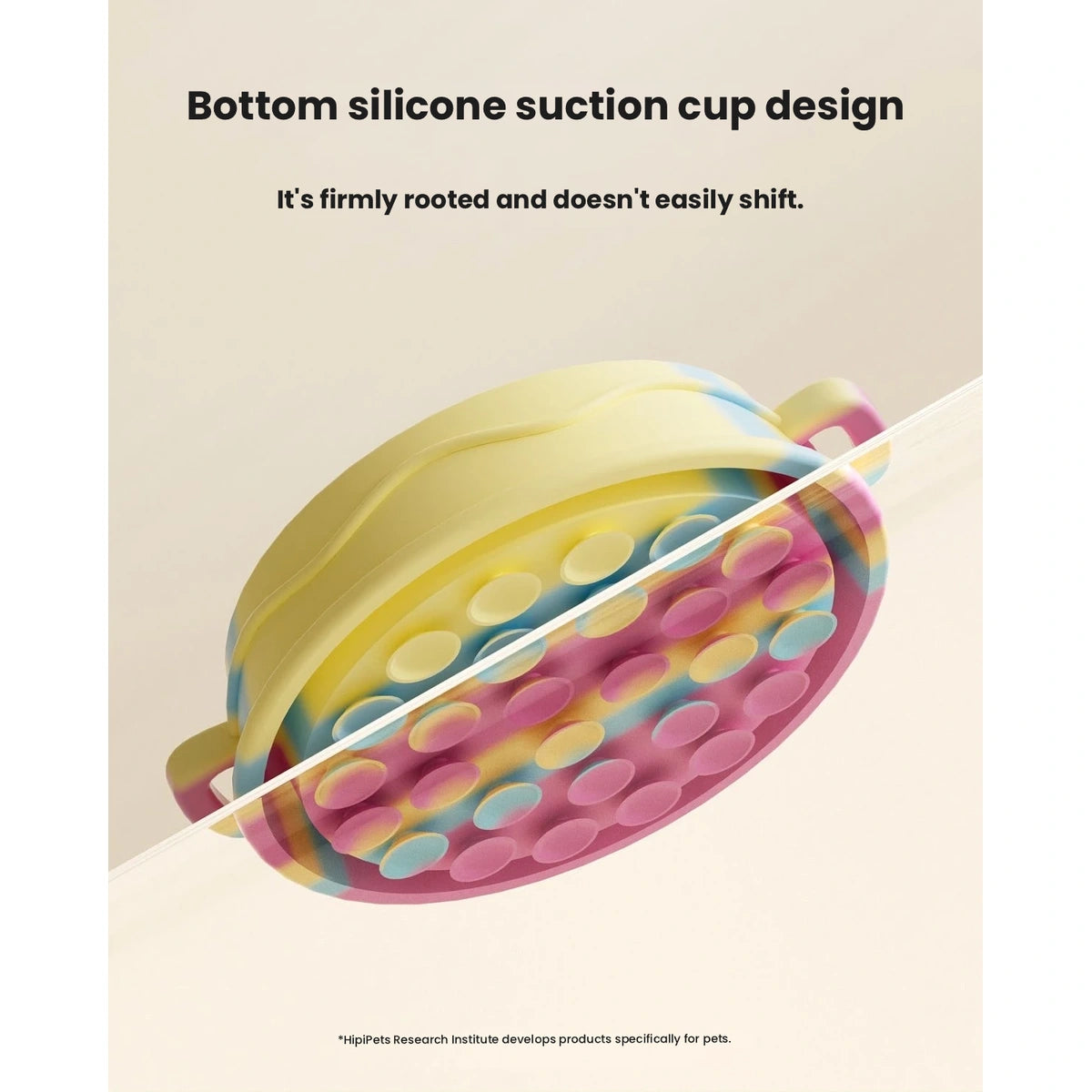 Side view of silicone slow feeder bowl texture