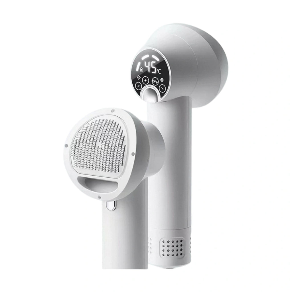 White Hipidog brush and pet hair dryer tool