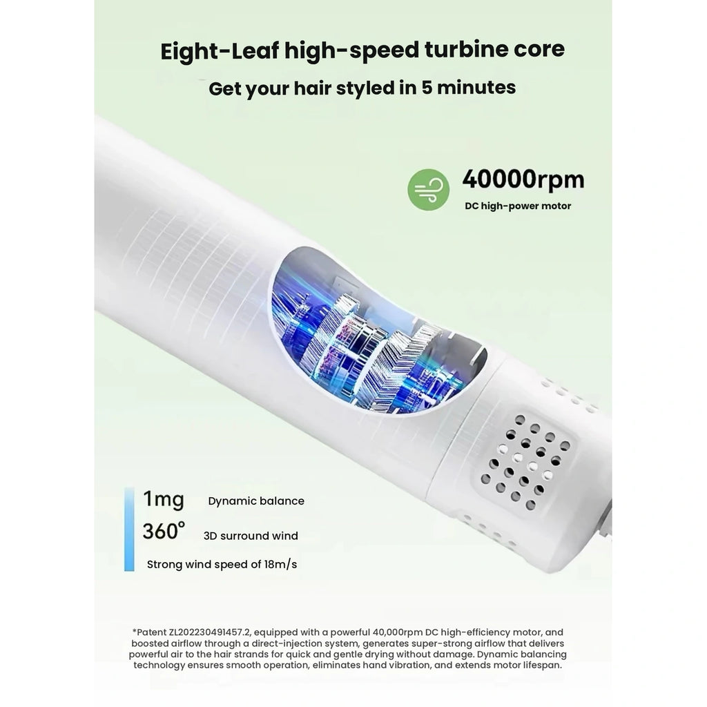 Dryer brush air outlet and motor illustration