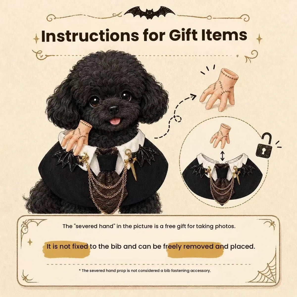 Lulupet gothic bib fastening and fit instructions