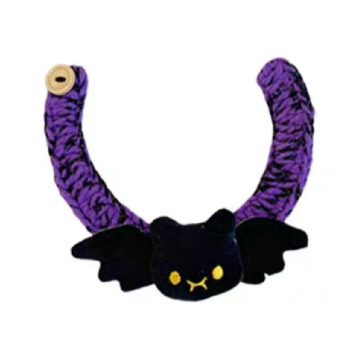 Black bat charm collar close-up
