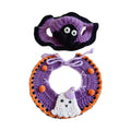 Two purple and orange handmade pet scarf collars