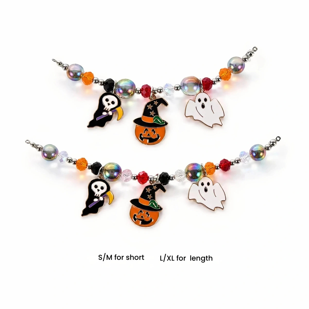 Orange witch and ghost beaded accessory strings