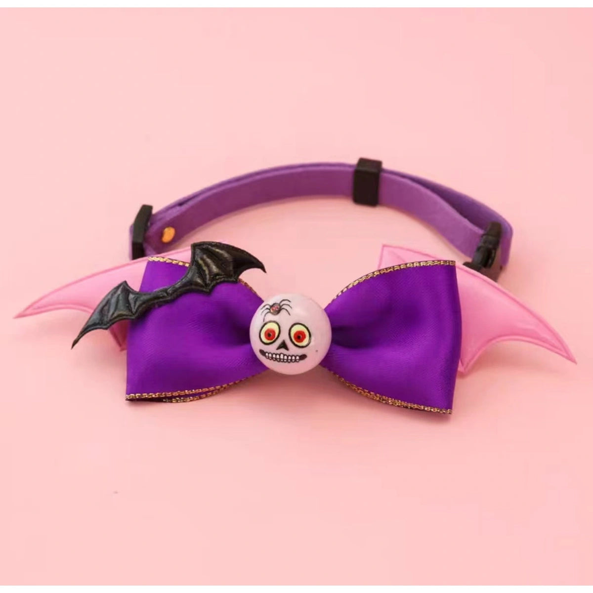 Purple bow collar with ghost centre