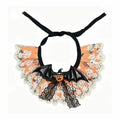 Halloween lace bib collar with pumpkin motif