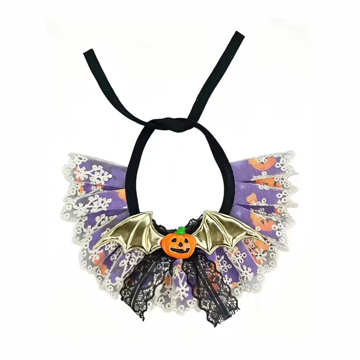 Purple lace collar with Halloween motif