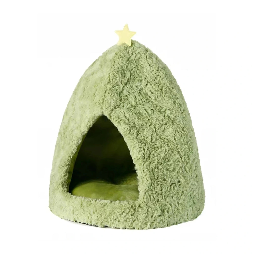 Green Christmas-tree shaped enclosed UFBemo pet house
