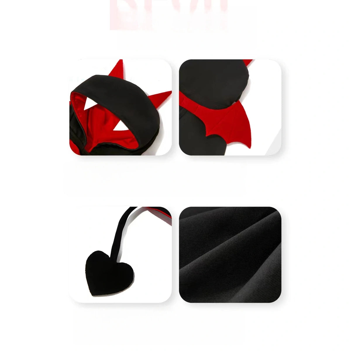 UFBemo devil cape panel showing hood, wings and tail
