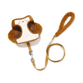 Brown UFBemo pet harness vest with matching leash