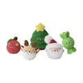 Group of Roroarrr Christmas plush dog toys in festive shapes