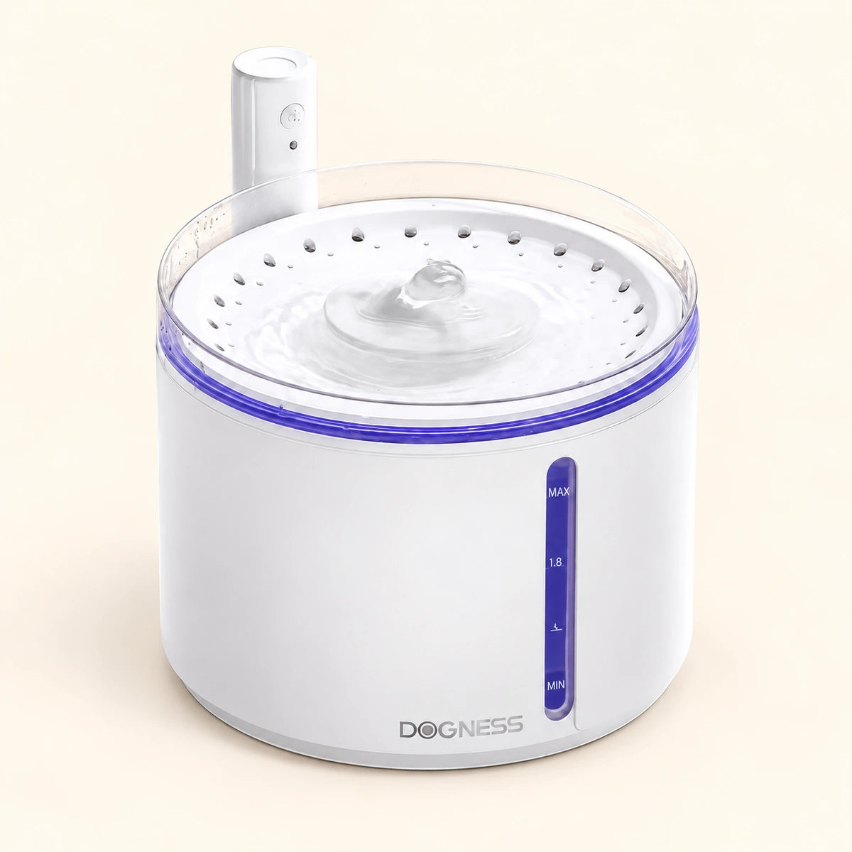 White Dogness D08 sensor water fountain with transparent drinking rim