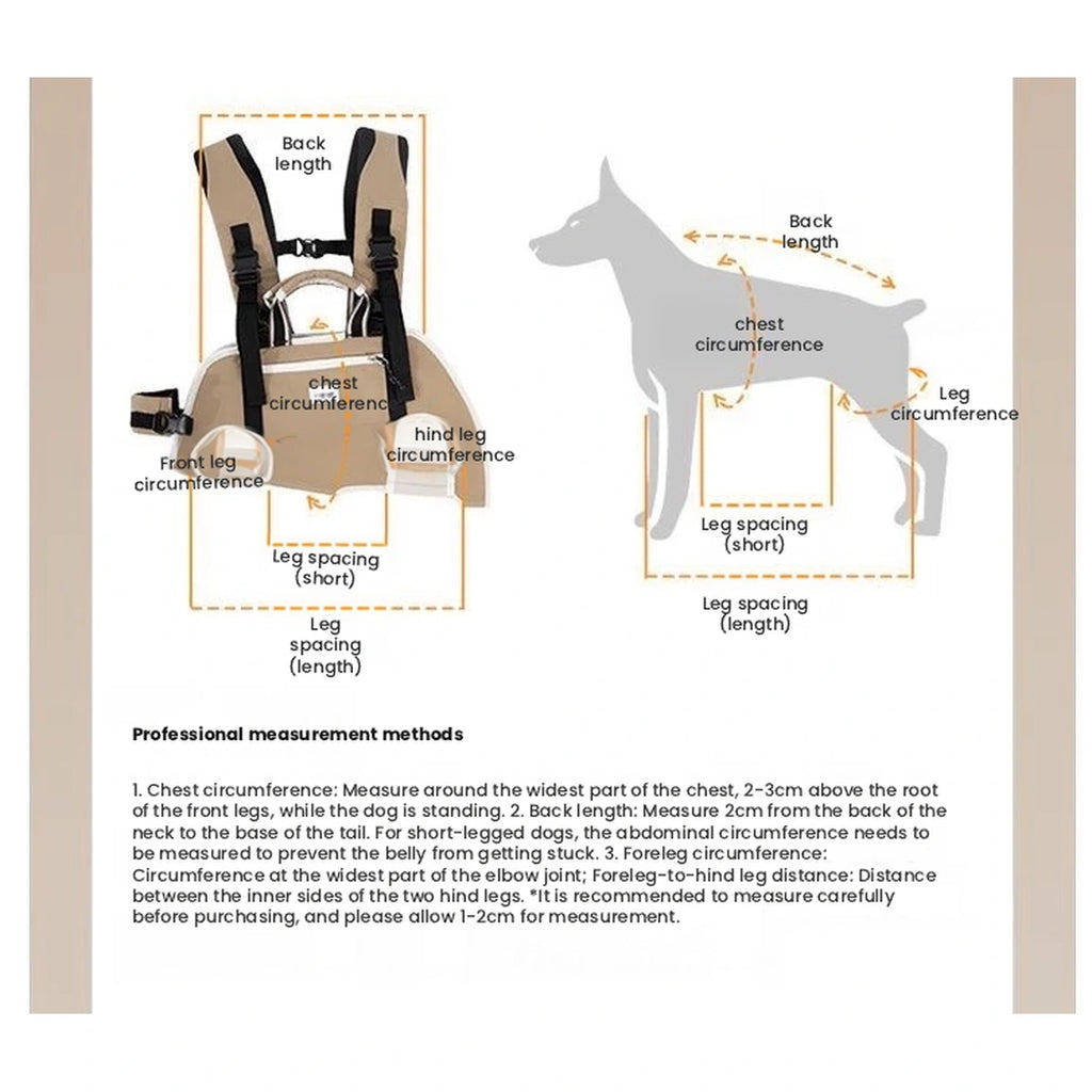 HiDREAM carrier neck and chest measurement diagram