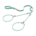 Mint green HOWGO double-dog leash with two slip loops