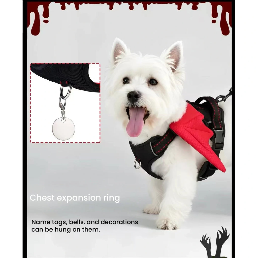 DINGKE devil-wings harness chest ring and strap details