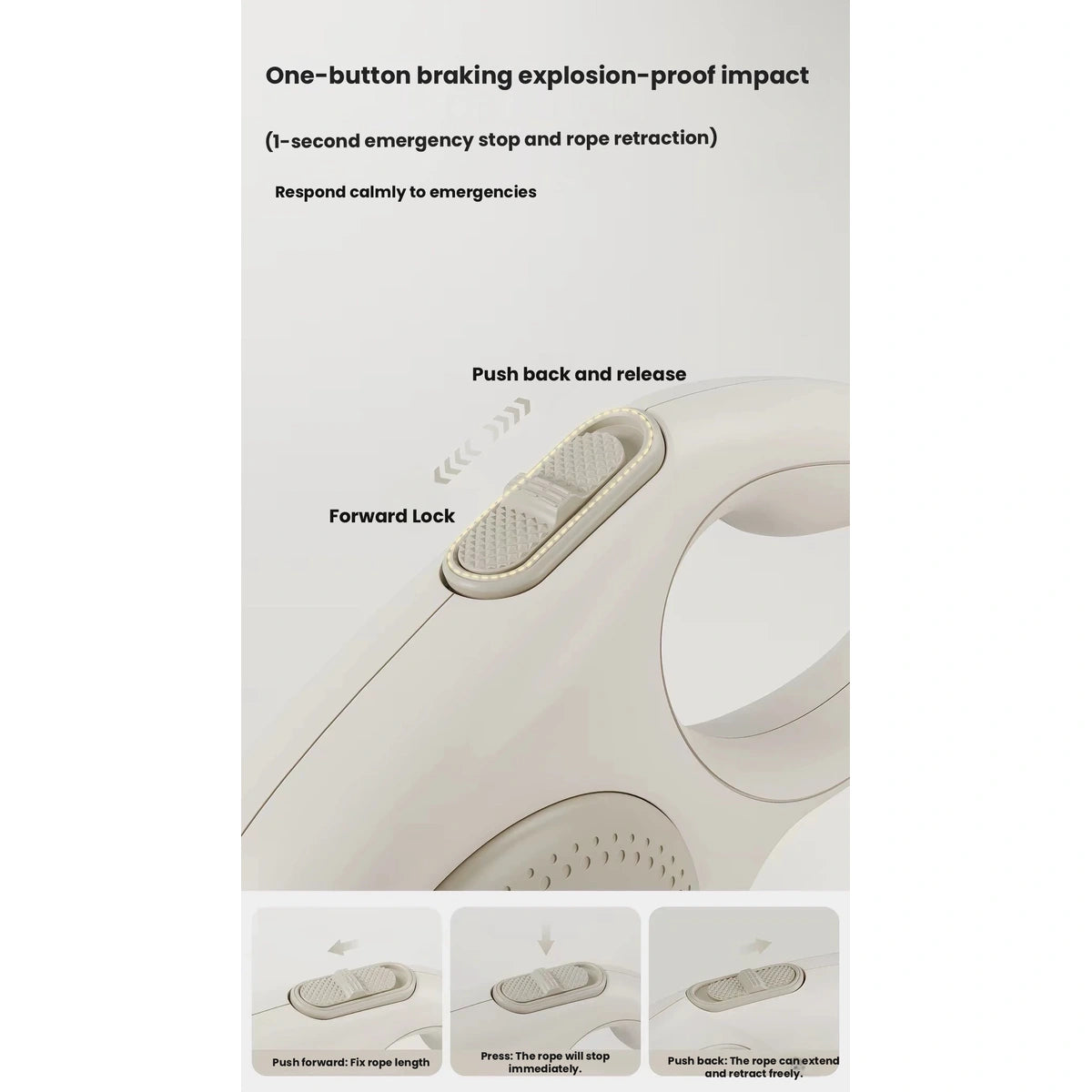 LuckyPetland retractable leash lock button detail