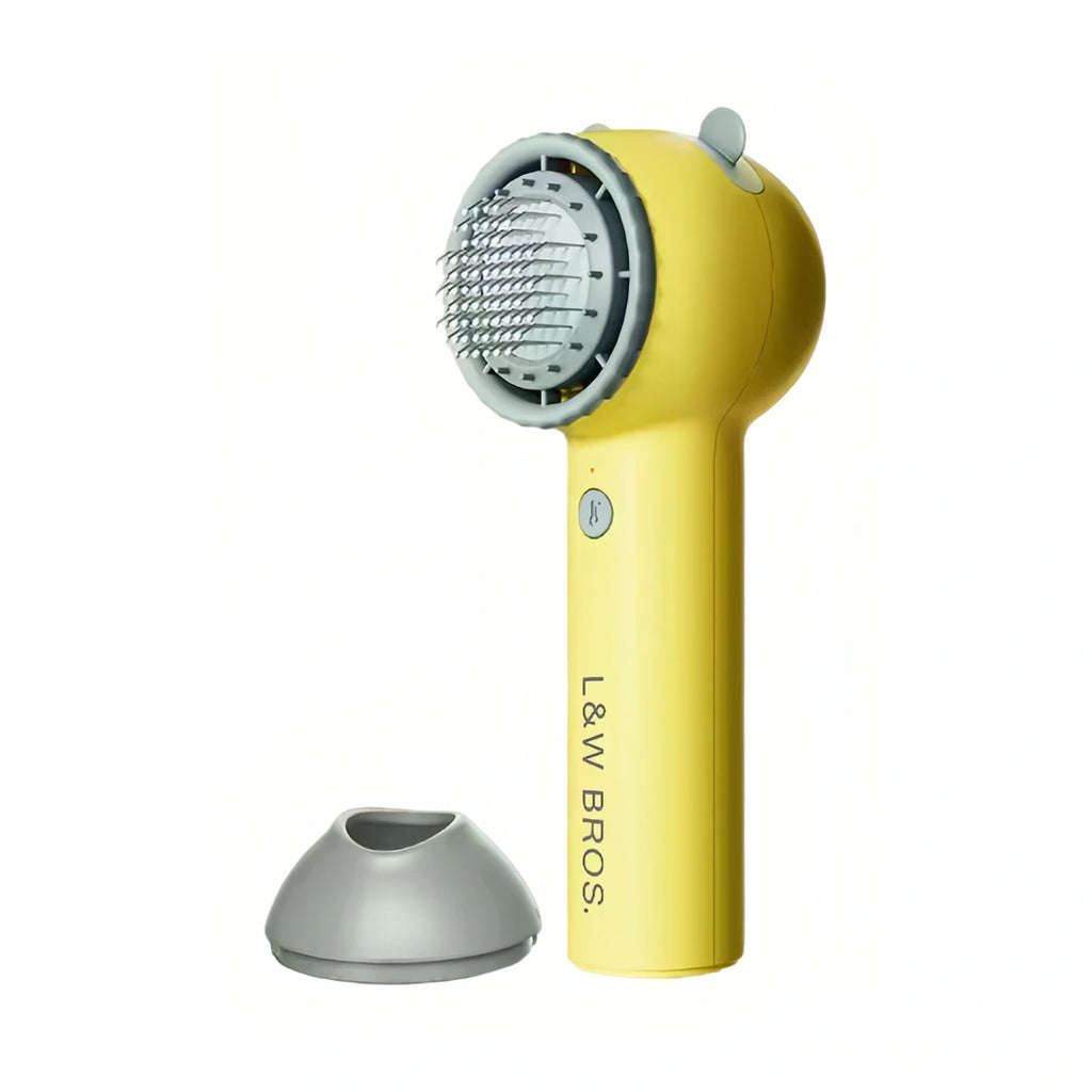 Yellow cordless pet hair dryer with detachable head