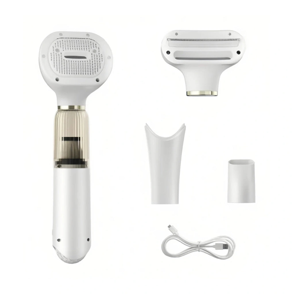 White Ckin Pet cordless grooming vacuum and attachments