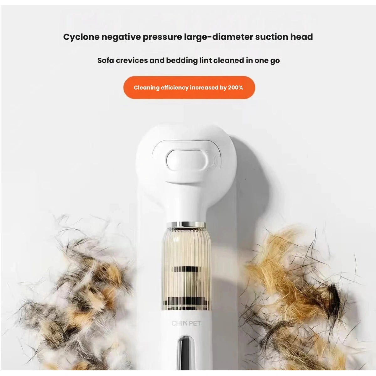 Ckin Pet vacuum suction head gathering loose pet fur