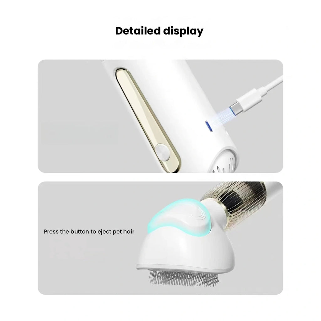 Ckin Pet grooming vacuum handle and head details