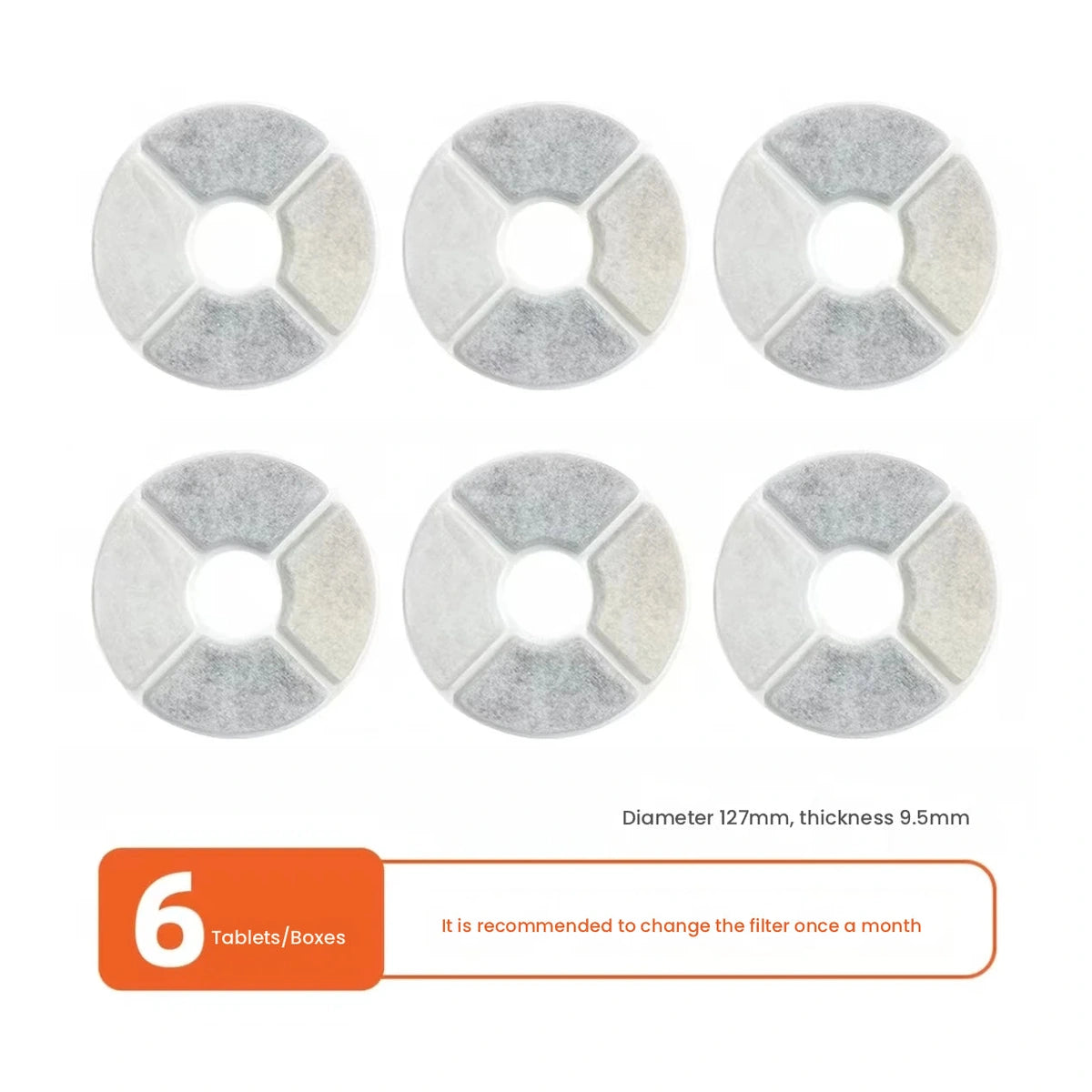 Six replacement filters for Ckin Pet fountain