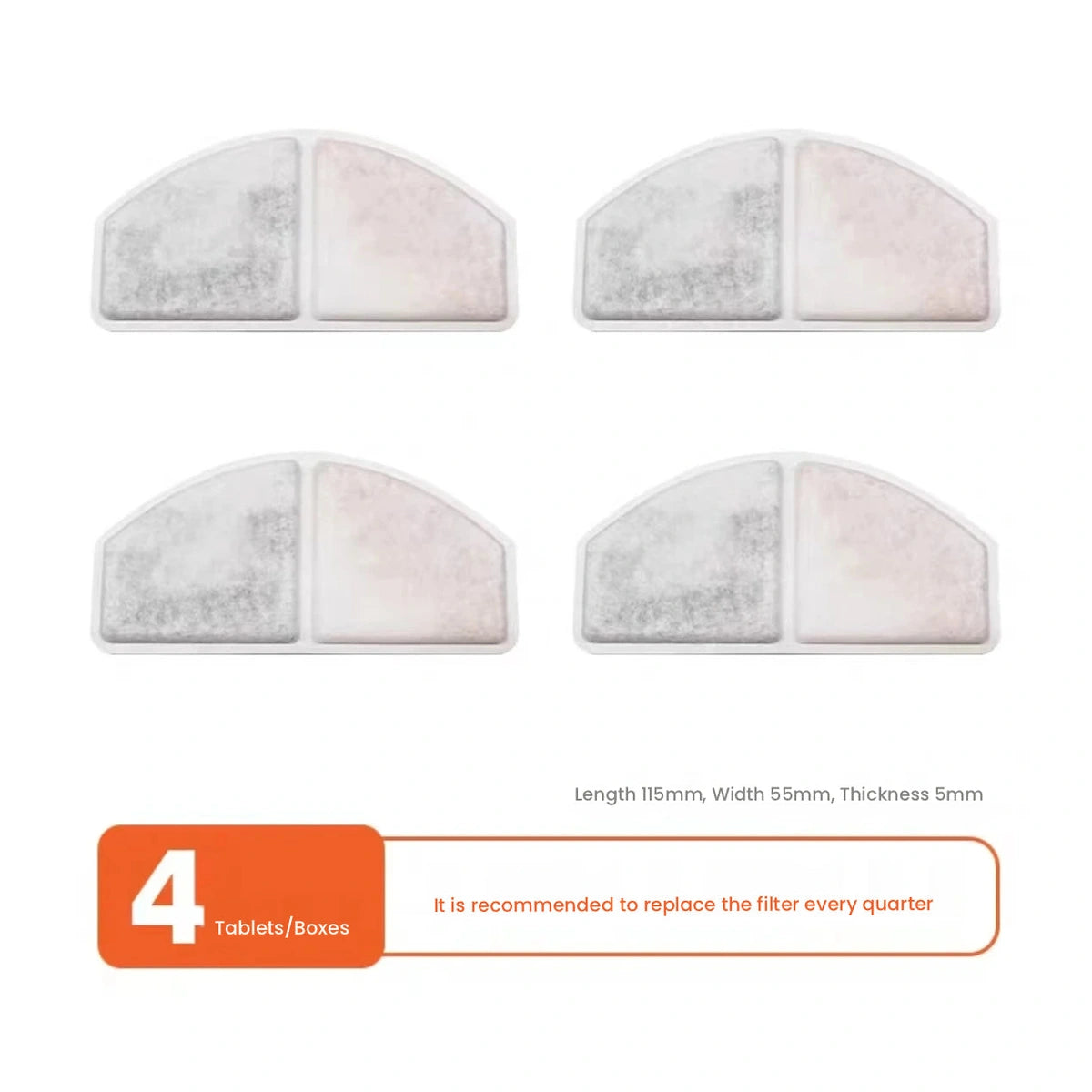 Four replacement filters for Ckin Pet fountain