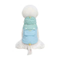 Mr.shoes blue dog cooling vest shown from behind on a white dog