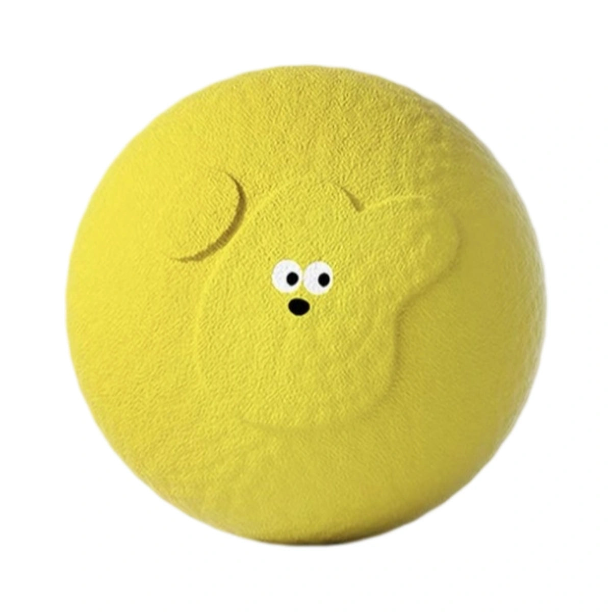 Yellow Roroarrr bouncy dog ball on white background