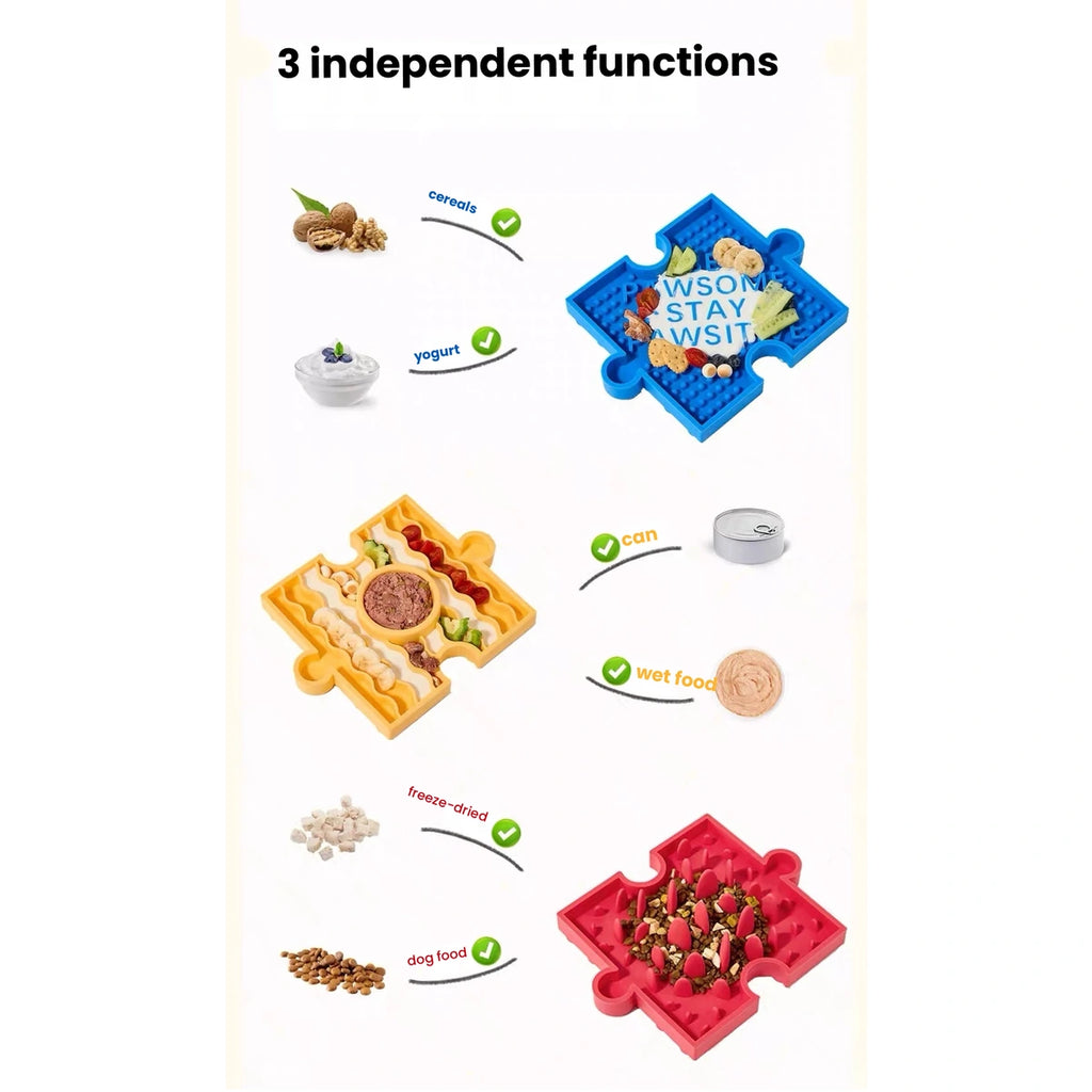 Diagram of the three HOWGO mat sections and food areas