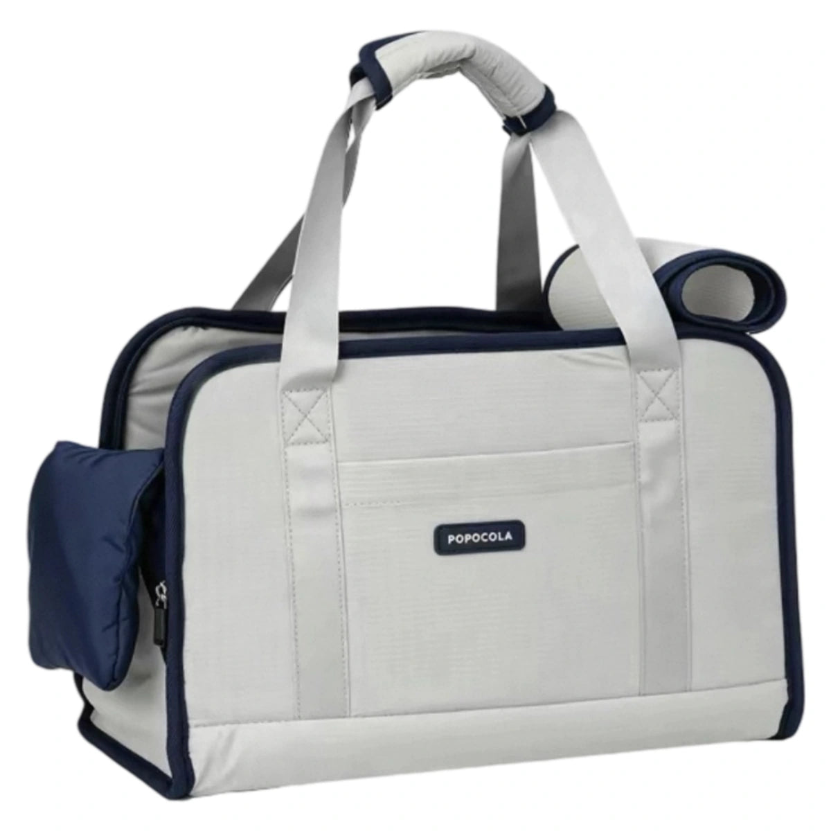 POPOCOLA navy and white small dog carrier bag with handles