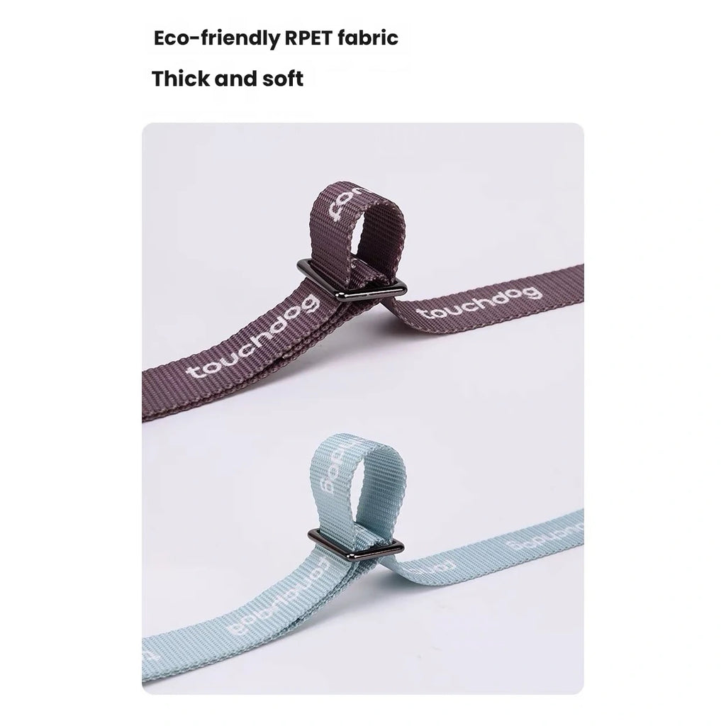 Touchdog tether loops and stitching in blue and khaki