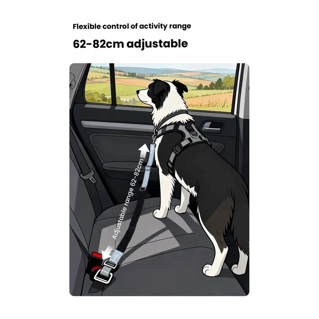 Touchdog dog car tether fitted in a rear vehicle seat
