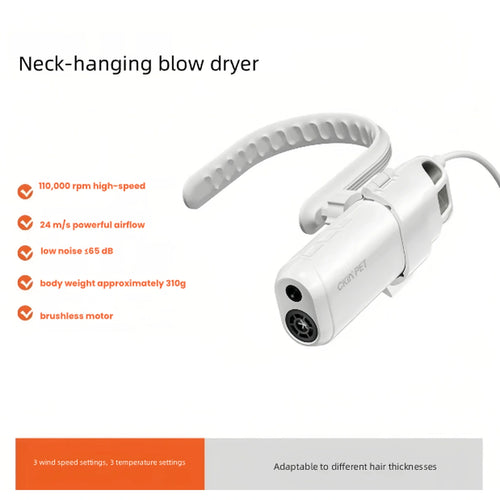 White Ckin Pet neck-mounted pet hair dryer and flexible arm