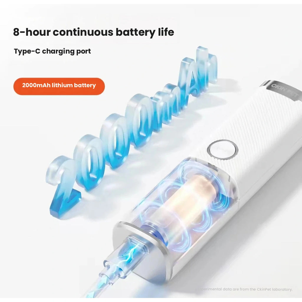 Ckin Pet grinder connected to USB-C charging cable