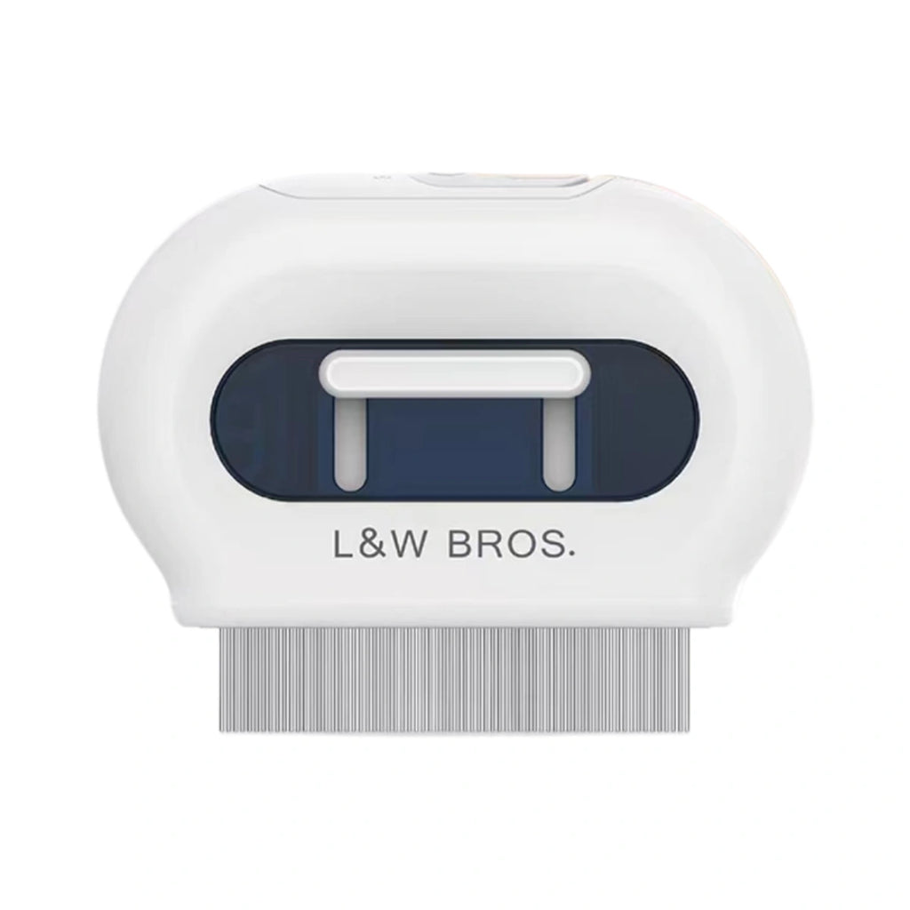 ホワイト L&W BROS スプレー ペット グルーミング コームの正面図