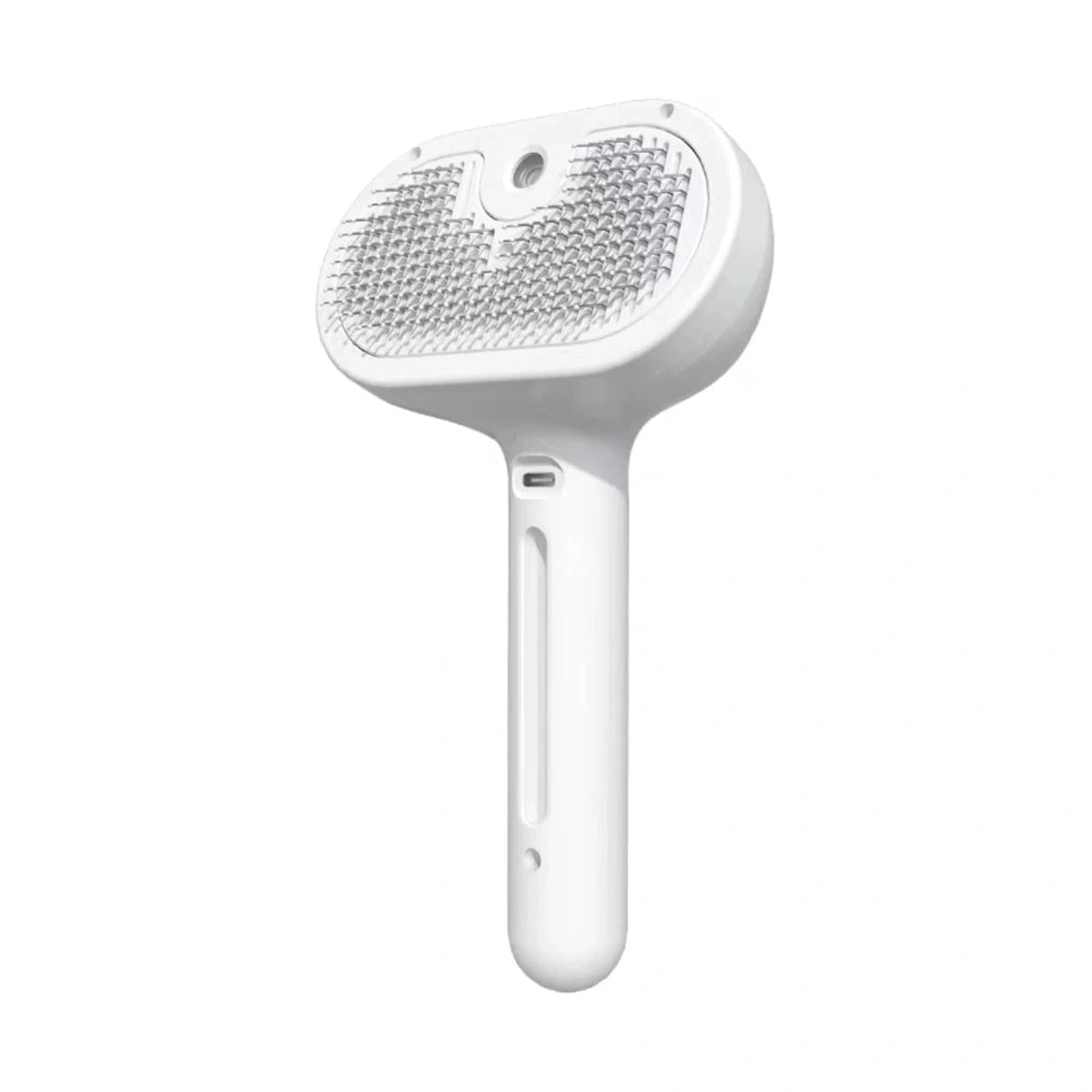 White spray pet grooming brush front view