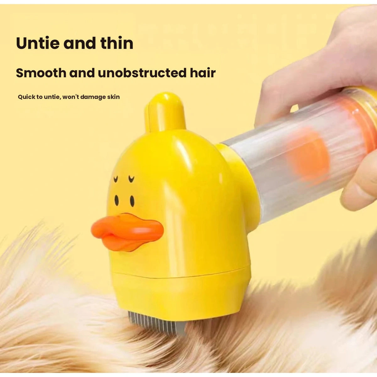 Hand moving cordless hair remover across a pet coat