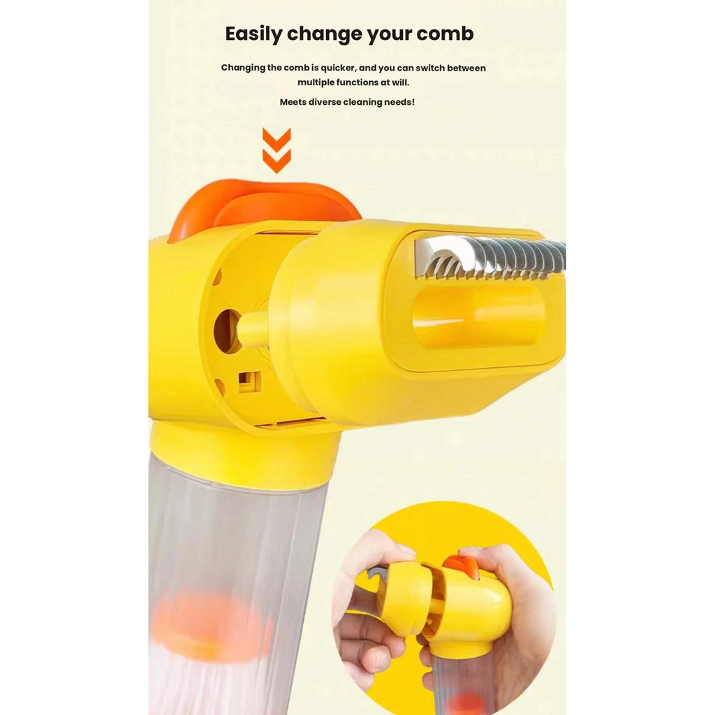 Yellow cordless hair remover body and spare comb