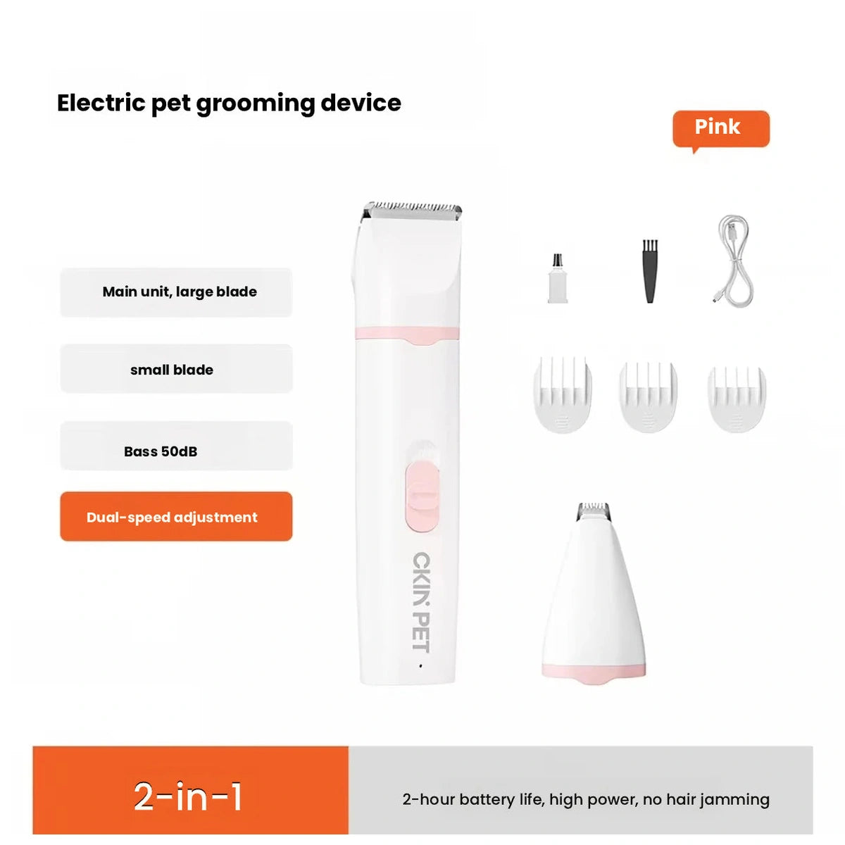 White Ckin Pet two-in-one clipper kit
