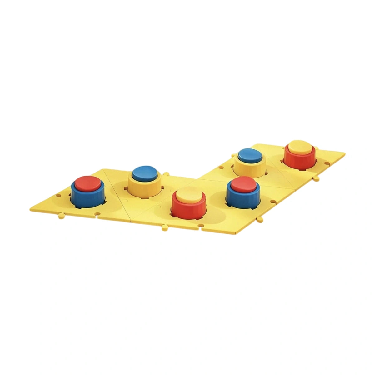 Jkulning talking buttons: six coloured record buttons on yellow mat
