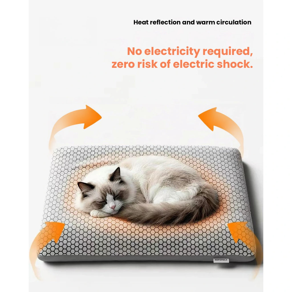 POPOCOLA pet mat: cat resting on grey pet mat