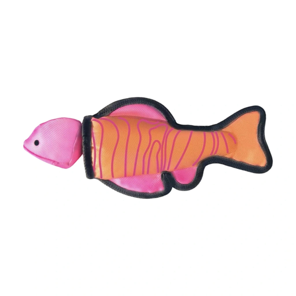 Qzee dog tug toy: pink fish-shaped dog tug toy