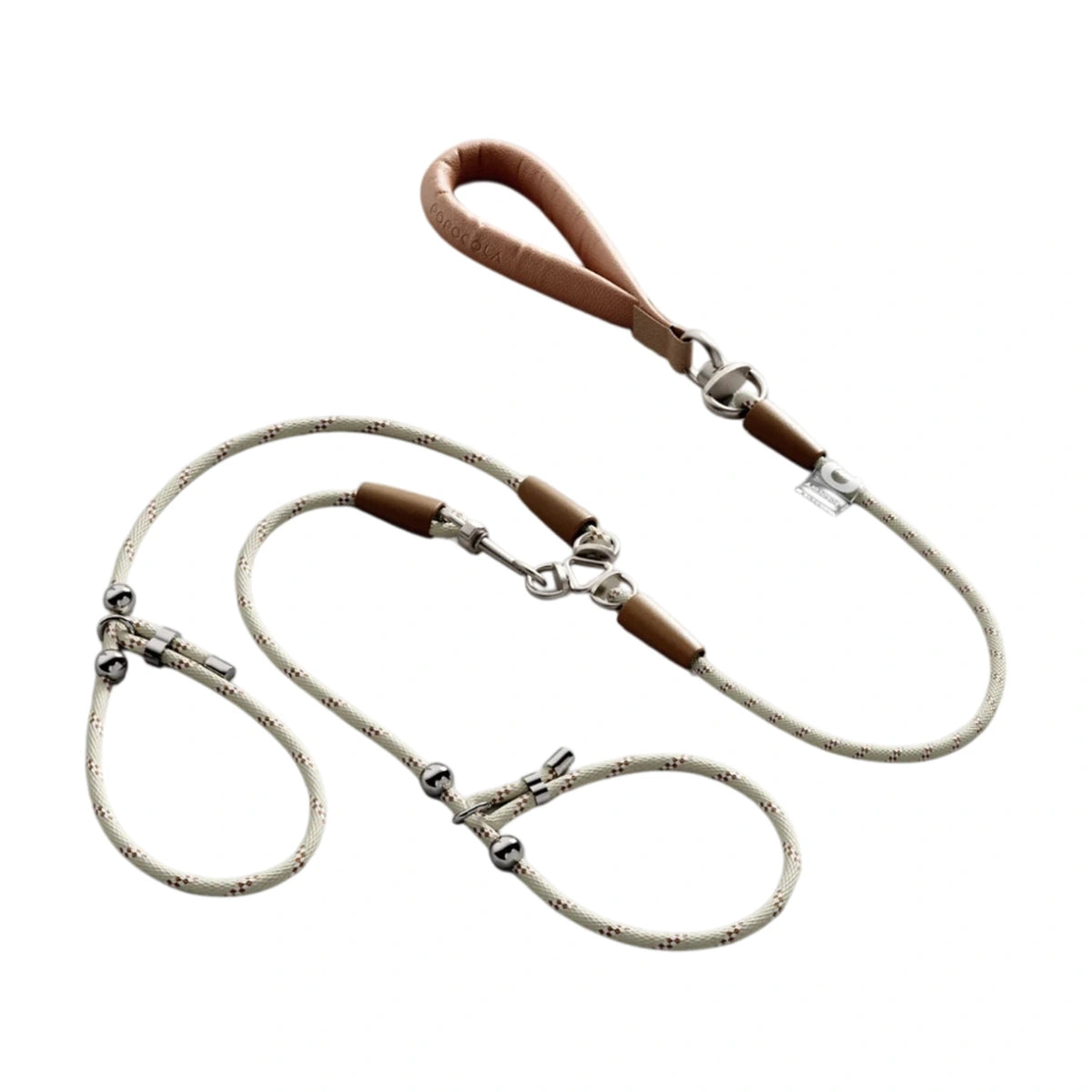 POPOCOLA double dog lead: double rope dog lead with two slip loops