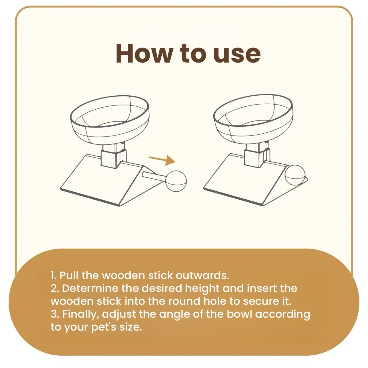 IPAWSPACE raised pet bowl: illustrated assembly steps for raised bowl