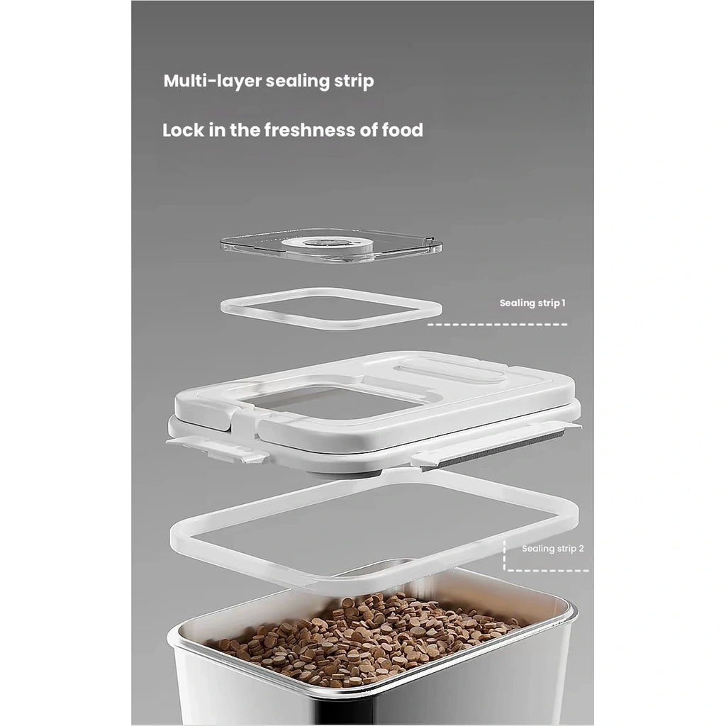 BNBNO pet food bin: sealing layers in pet food bin lid