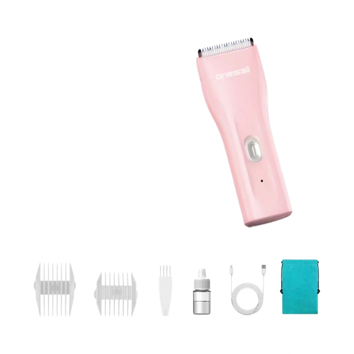 Oneisall pet trimmer: pink pet trimmer and accessories