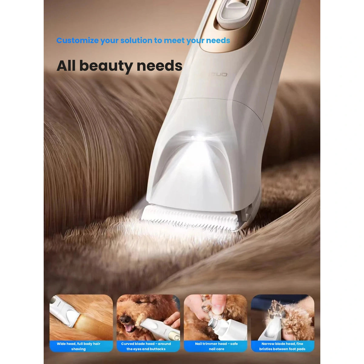 Oneisall grooming clippers: clipper used on pet coat with wide head