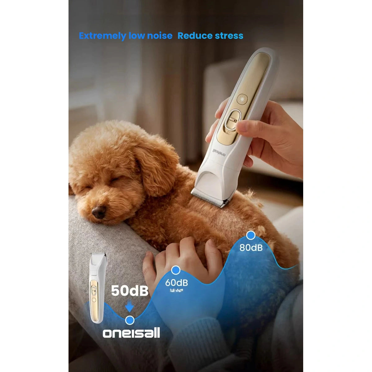 Oneisall grooming clippers: grooming noise comparison with dog