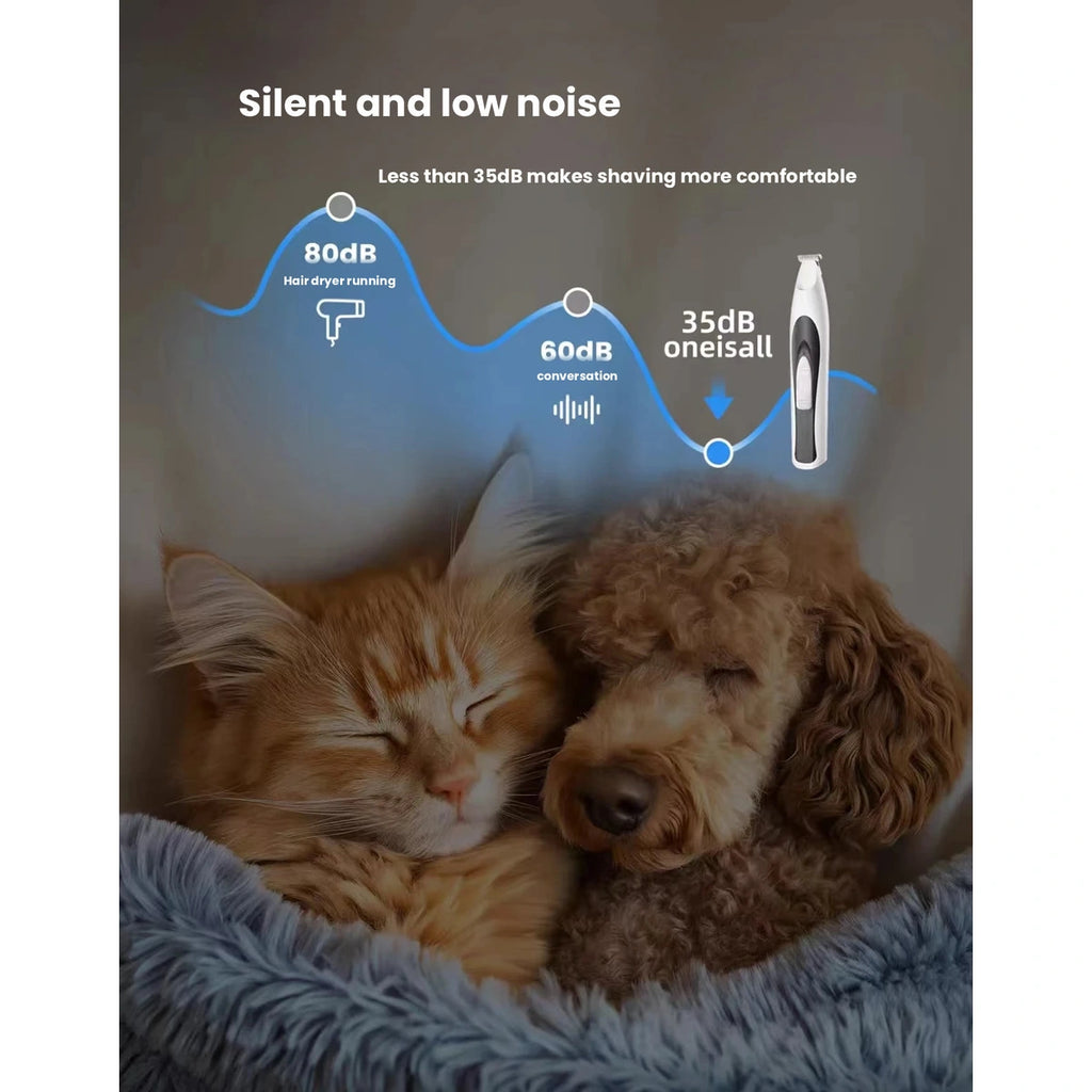 Oneisall mini paw trimmer: mini clipper noise illustration