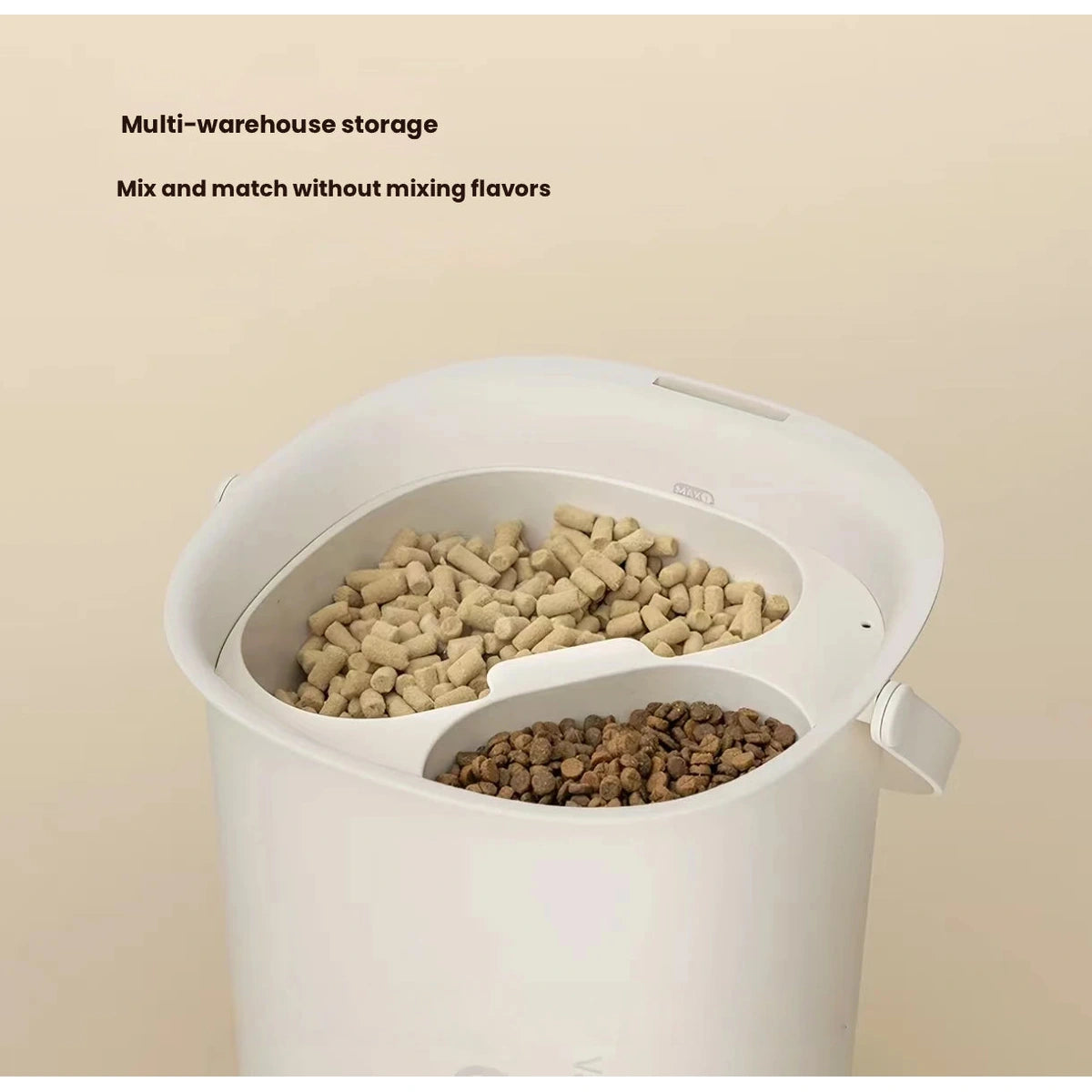 Meoof food storage bin: interior of opened Meoof food container